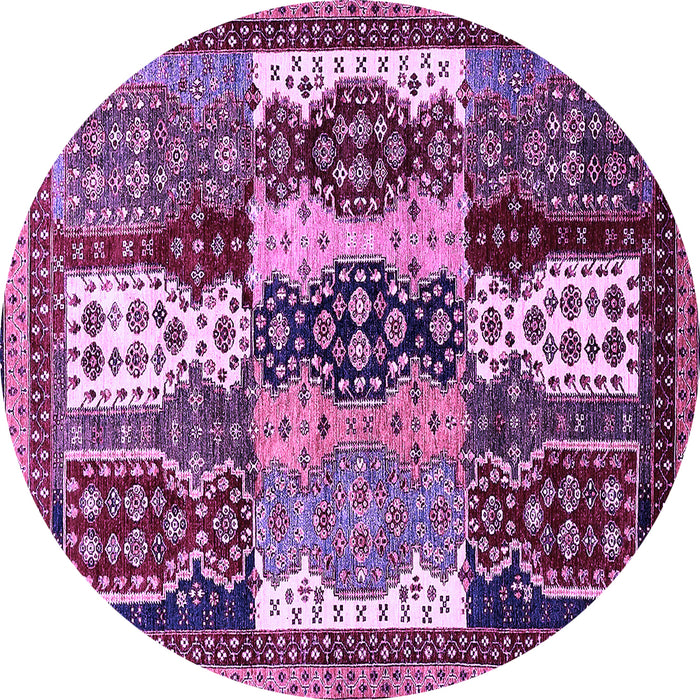 Round Abstract Purple Modern Rug, abs520pur