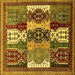 Square Abstract Yellow Modern Rug, abs520yw