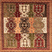 Square Abstract Orange Modern Rug, abs520org