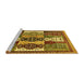 Sideview of Machine Washable Abstract Yellow Modern Rug, wshabs520yw