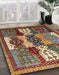 Machine Washable Abstract Vermilion Red Rug in a Family Room, wshabs520