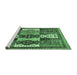 Sideview of Machine Washable Abstract Emerald Green Modern Area Rugs, wshabs520emgrn