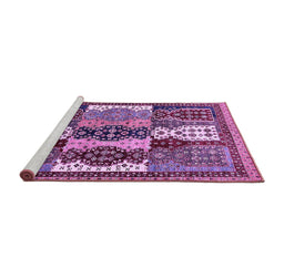 Sideview of Machine Washable Abstract Purple Modern Area Rugs, wshabs520pur