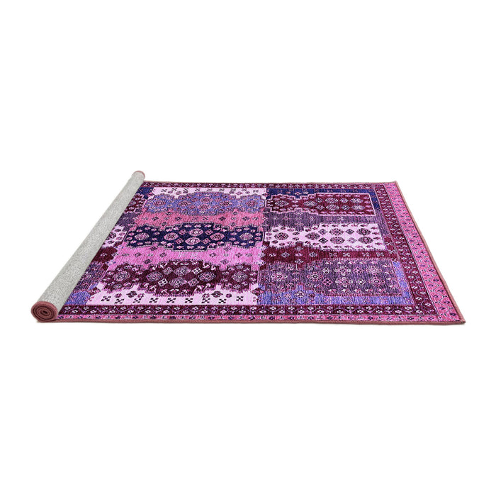 Sideview of Machine Washable Abstract Purple Modern Area Rugs, wshabs520pur