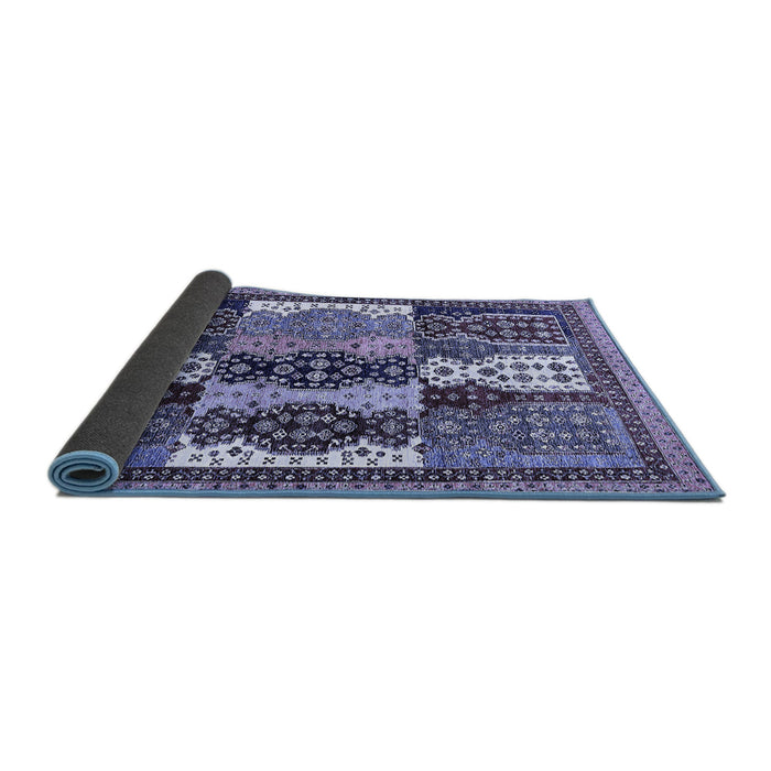 Sideview of Abstract Blue Modern Rug, abs520blu