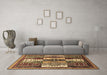 Machine Washable Abstract Brown Modern Rug in a Living Room,, wshabs520brn