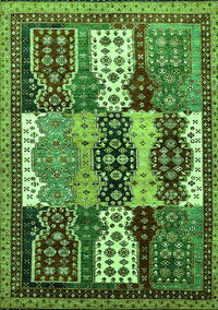 Abstract Green Modern Rug, abs520grn