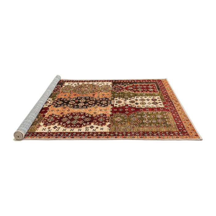 Sideview of Machine Washable Abstract Orange Modern Area Rugs, wshabs520org