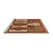 Sideview of Machine Washable Abstract Orange Modern Area Rugs, wshabs520org