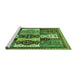 Sideview of Machine Washable Abstract Green Modern Area Rugs, wshabs520grn