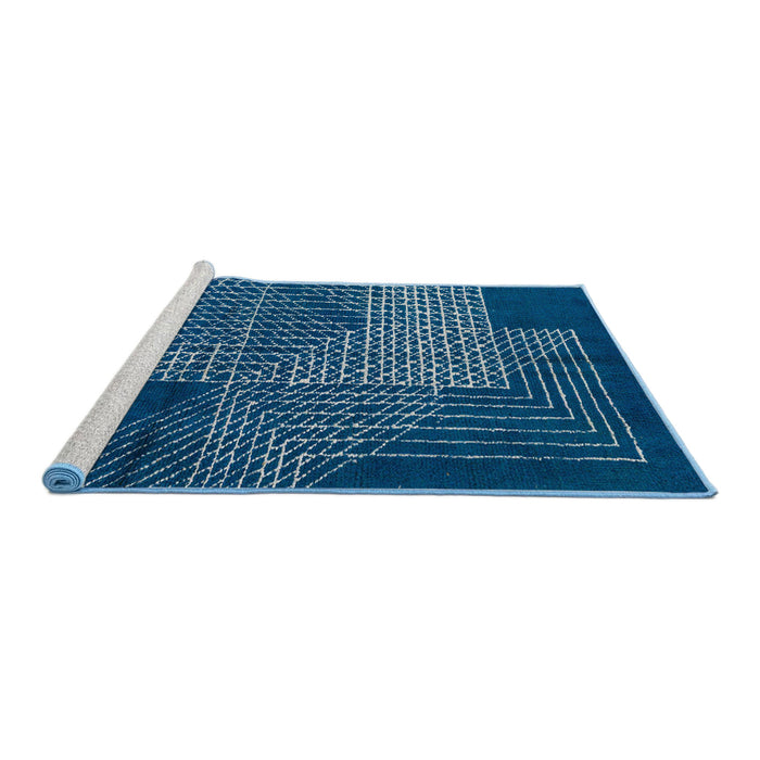 Sideview of Machine Washable Abstract Blue Ivy Blue Rug, wshabs5210