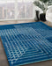 Machine Washable Abstract Blue Ivy Blue Rug in a Family Room, wshabs5210