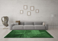 Machine Washable Abstract Emerald Green Modern Rug, wshabs5210emgrn