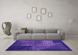 Machine Washable Abstract Pink Modern Rug in a Living Room, wshabs5210pnk