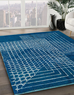 Abstract Blue Ivy Blue Modern Rug in Family Room, abs5210
