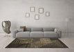 Machine Washable Abstract Brown Modern Rug in a Living Room,, wshabs5210brn