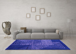 Machine Washable Abstract Purple Modern Area Rugs in a Living Room, wshabs5210pur