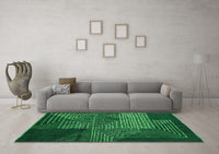 Machine Washable Abstract Green Modern Rug, wshabs5210grn