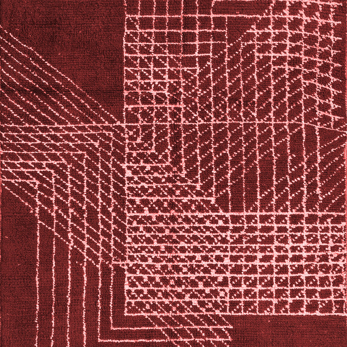 Machine Washable Abstract Red Modern Rug, wshabs5210red