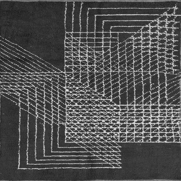 Square Machine Washable Abstract Gray Modern Rug, wshabs5210gry