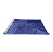 Sideview of Machine Washable Abstract Blue Modern Rug, wshabs5210blu