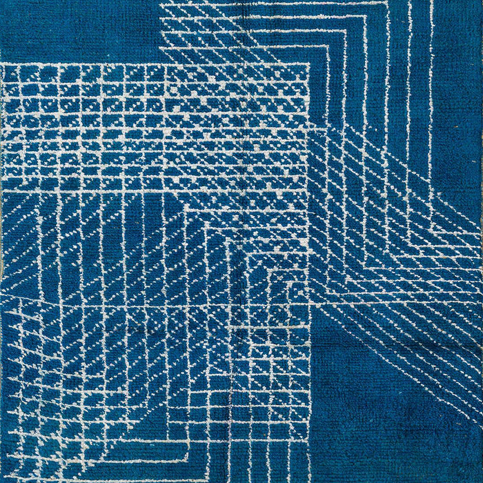 Machine Washable Abstract Blue Ivy Blue Rug, wshabs5210