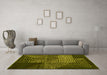 Machine Washable Abstract Yellow Modern Rug in a Living Room, wshabs5210yw