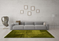 Machine Washable Abstract Yellow Modern Rug, wshabs5210yw