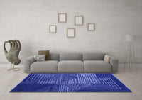 Machine Washable Abstract Blue Modern Rug, wshabs5210blu