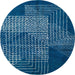 Round Abstract Blue Ivy Blue Modern Rug, abs5210