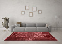 Machine Washable Abstract Red Modern Rug, wshabs5210red