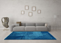 Machine Washable Abstract Light Blue Modern Rug, wshabs5210lblu