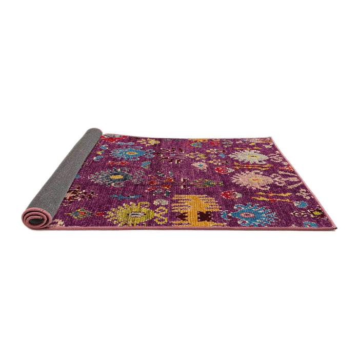 Sideview of Abstract Purple Pink Modern Rug, abs5211