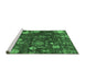 Sideview of Machine Washable Abstract Emerald Green Modern Area Rugs, wshabs5211emgrn