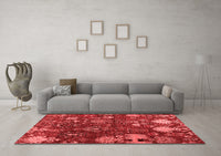 Machine Washable Abstract Red Modern Rug, wshabs5211red