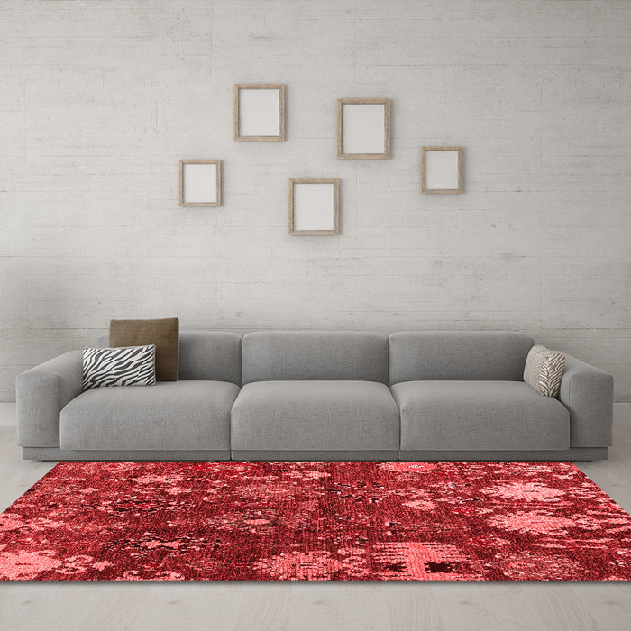 Modern Red Washable Rugs