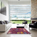 Square Abstract Purple Pink Modern Rug in a Living Room, abs5211