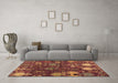 Machine Washable Abstract Brown Modern Rug in a Living Room,, wshabs5211brn