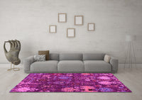 Machine Washable Abstract Pink Modern Rug, wshabs5211pnk