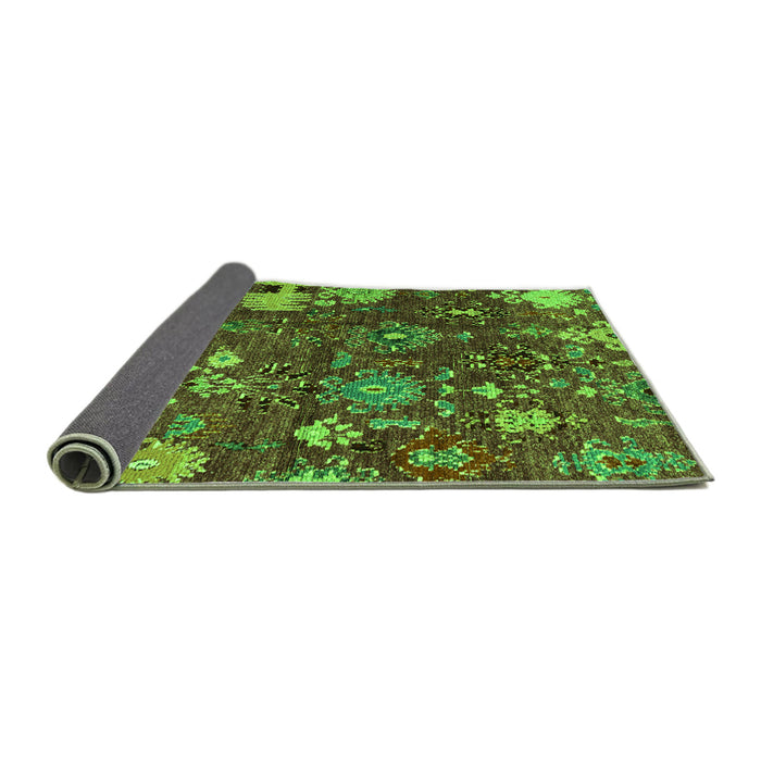 Sideview of Abstract Green Modern Rug, abs5211grn