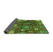 Sideview of Abstract Green Modern Rug, abs5211grn