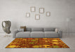 Machine Washable Abstract Yellow Modern Rug in a Living Room, wshabs5211yw