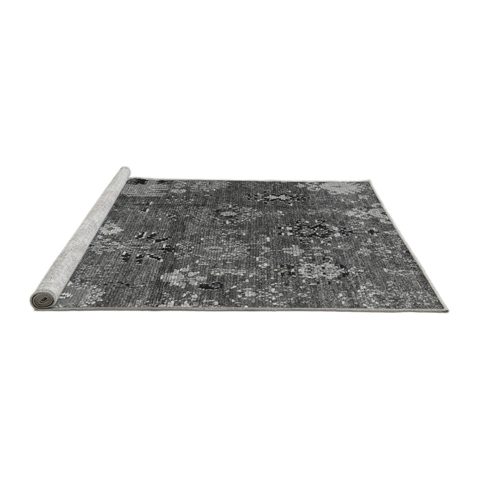 Sideview of Machine Washable Abstract Gray Modern Rug, wshabs5211gry