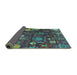 Sideview of Abstract Turquoise Modern Rug, abs5211turq