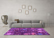 Machine Washable Abstract Purple Modern Area Rugs in a Living Room, wshabs5211pur