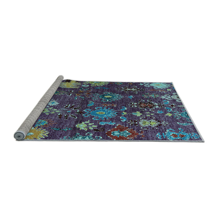Sideview of Machine Washable Abstract Light Blue Modern Rug, wshabs5211lblu