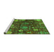 Sideview of Machine Washable Abstract Green Modern Area Rugs, wshabs5211grn