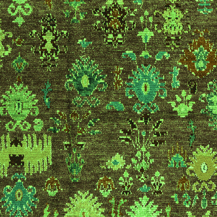 Machine Washable Abstract Green Modern Area Rugs, wshabs5211grn