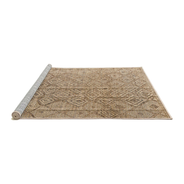 Sideview of Machine Washable Abstract Yellow Rug, wshabs5212