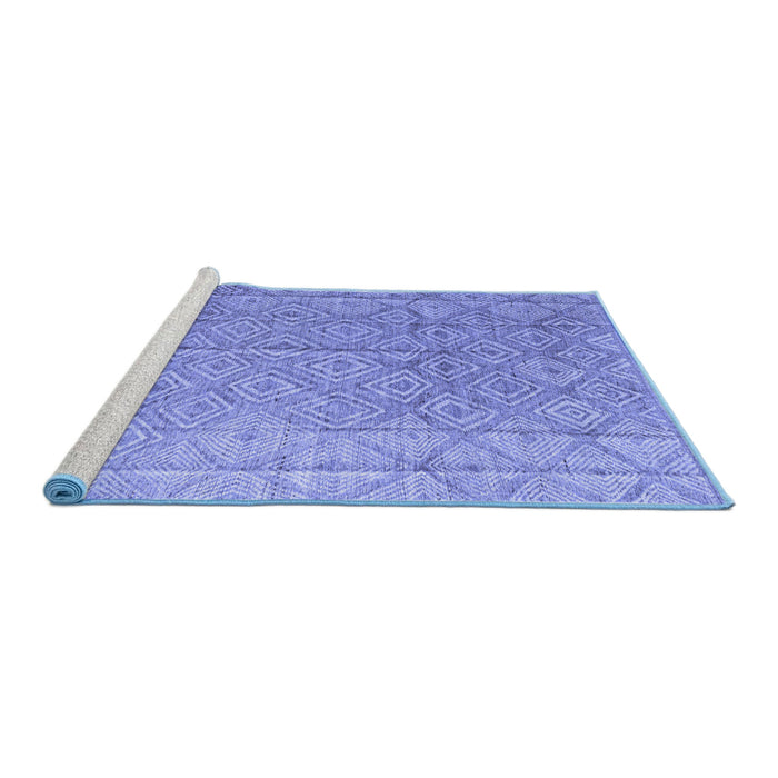 Sideview of Machine Washable Abstract Blue Modern Rug, wshabs5212blu